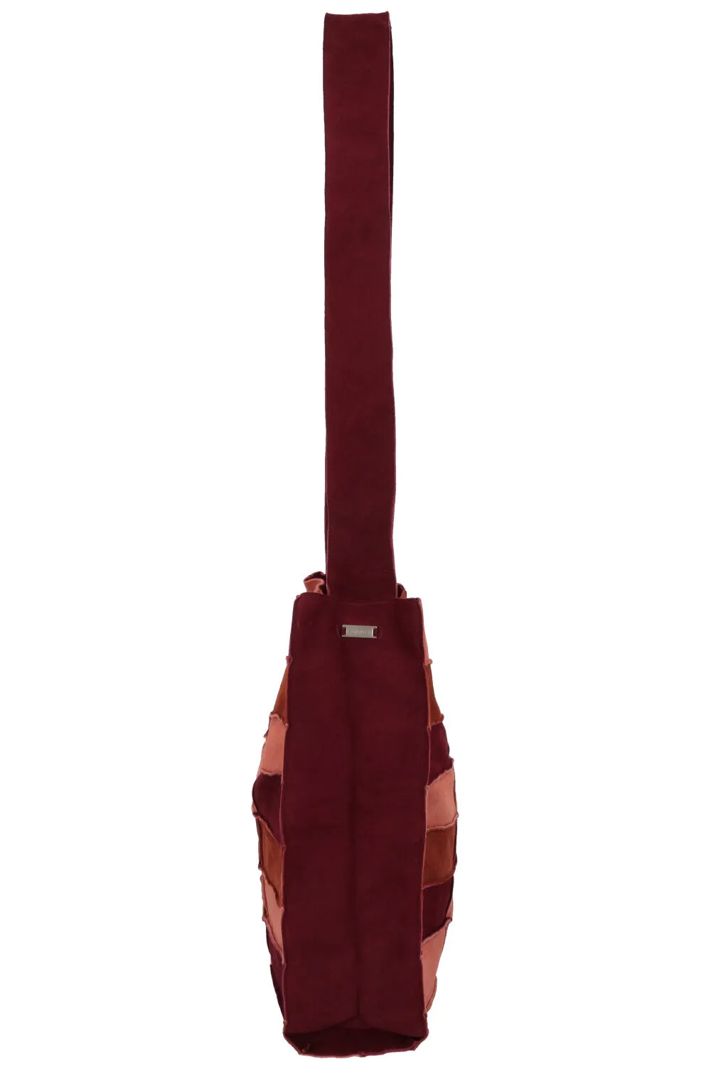 CHANEL Patchwork Tote Bag Suede Brown Bordeaux