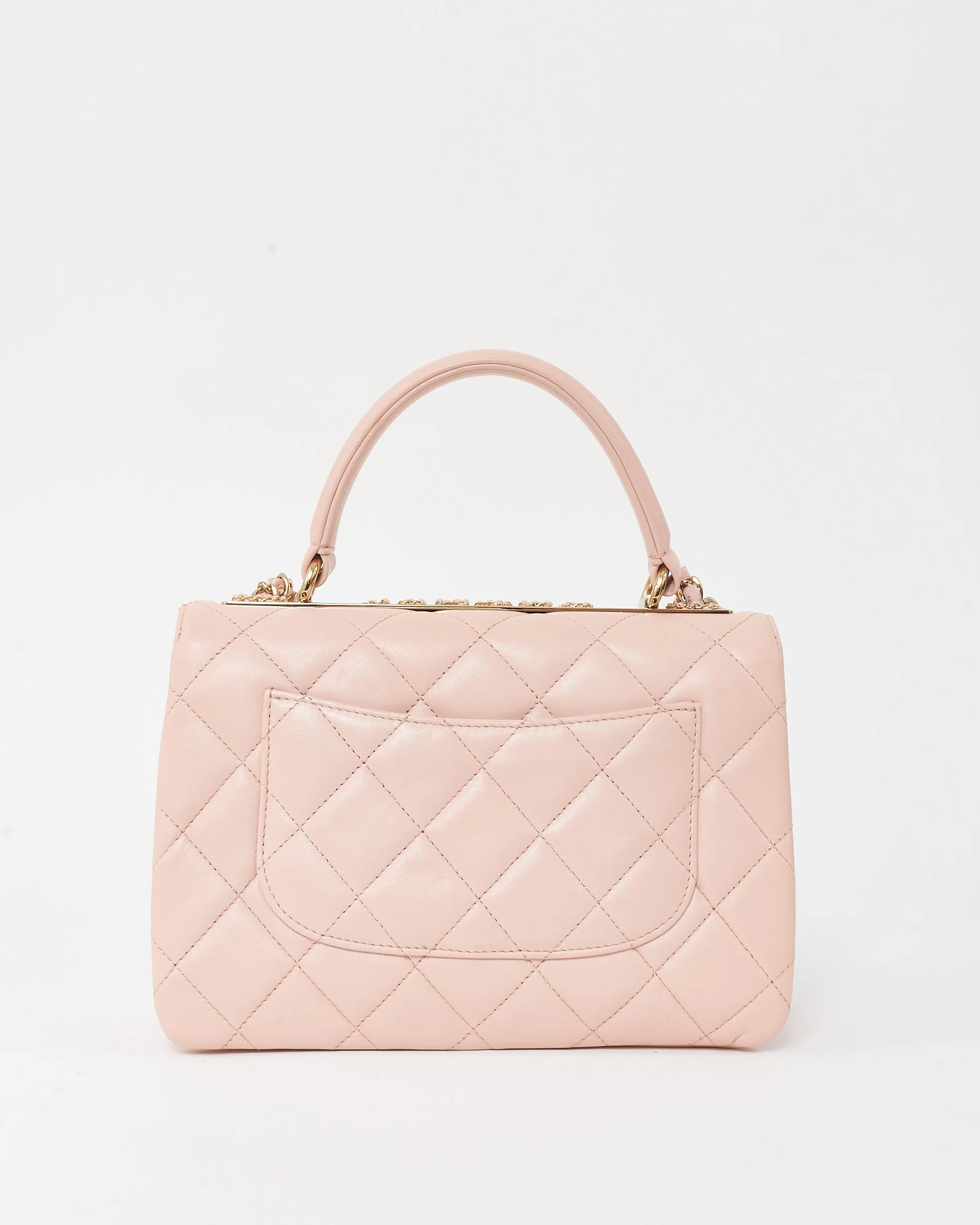 Chanel Pink Lambskin Leather 19 Clasp Small Trendy CC Top Handle Bag