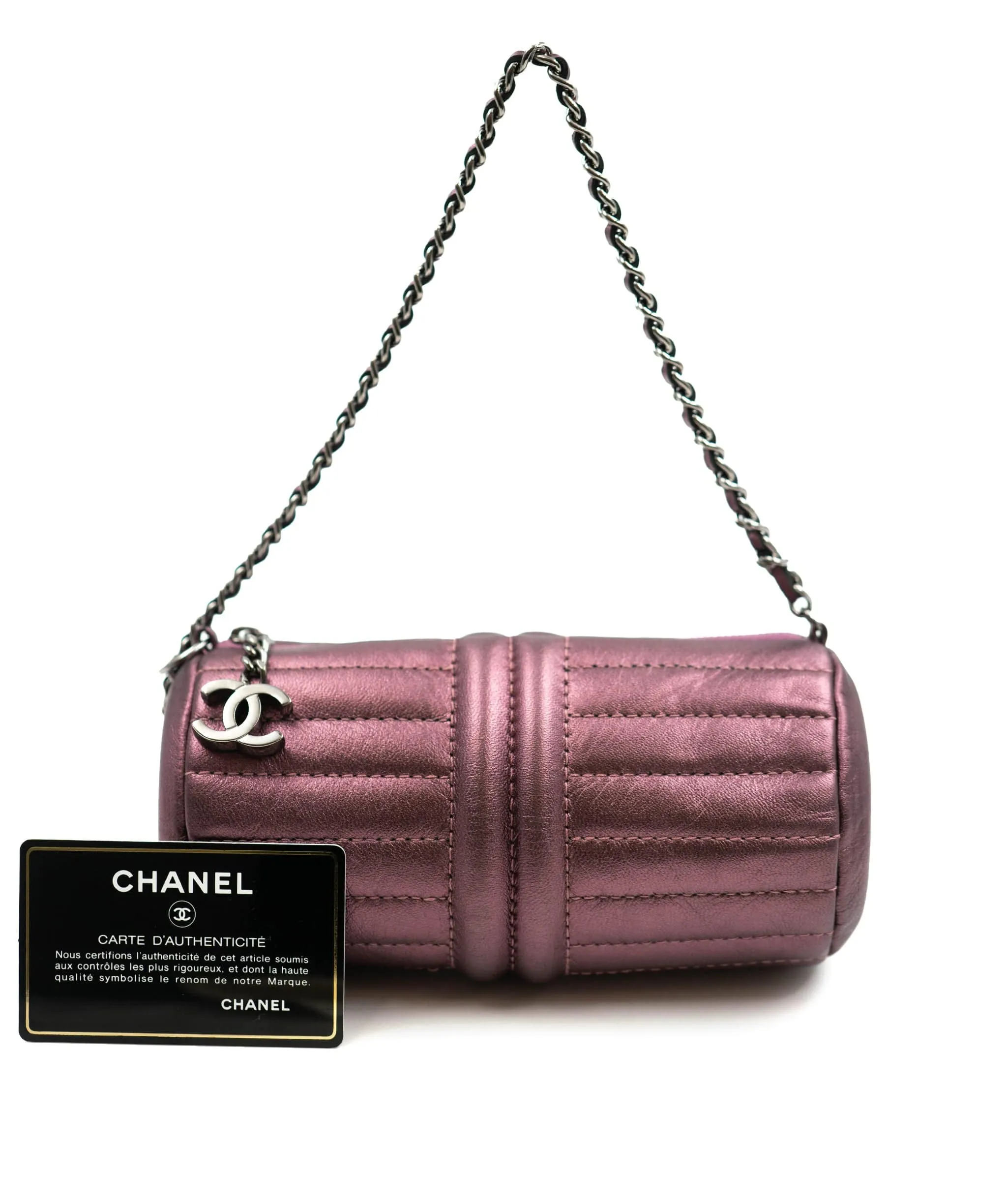 Chanel purple metallic mini Papillion bag AGL2339