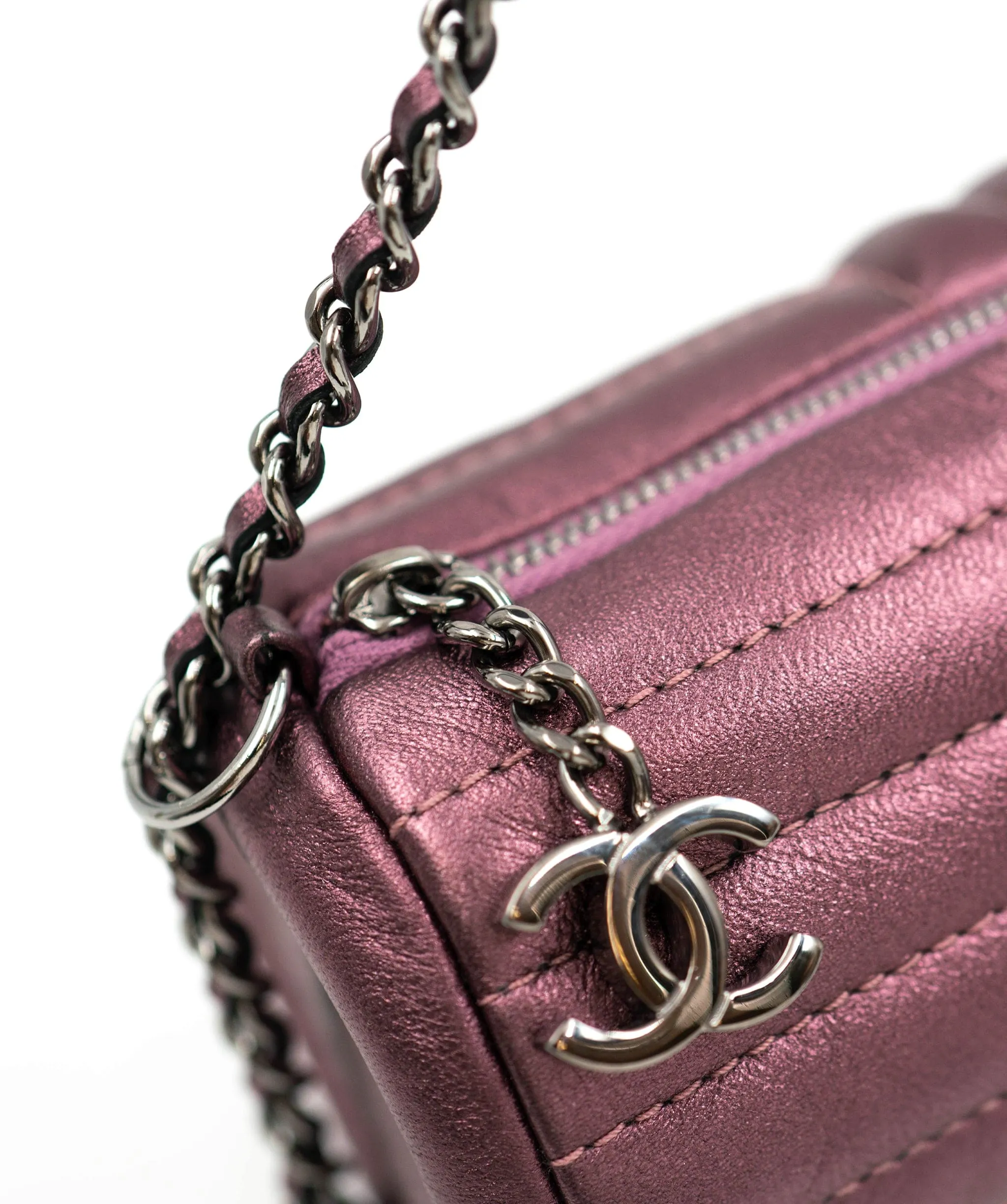 Chanel purple metallic mini Papillion bag AGL2339