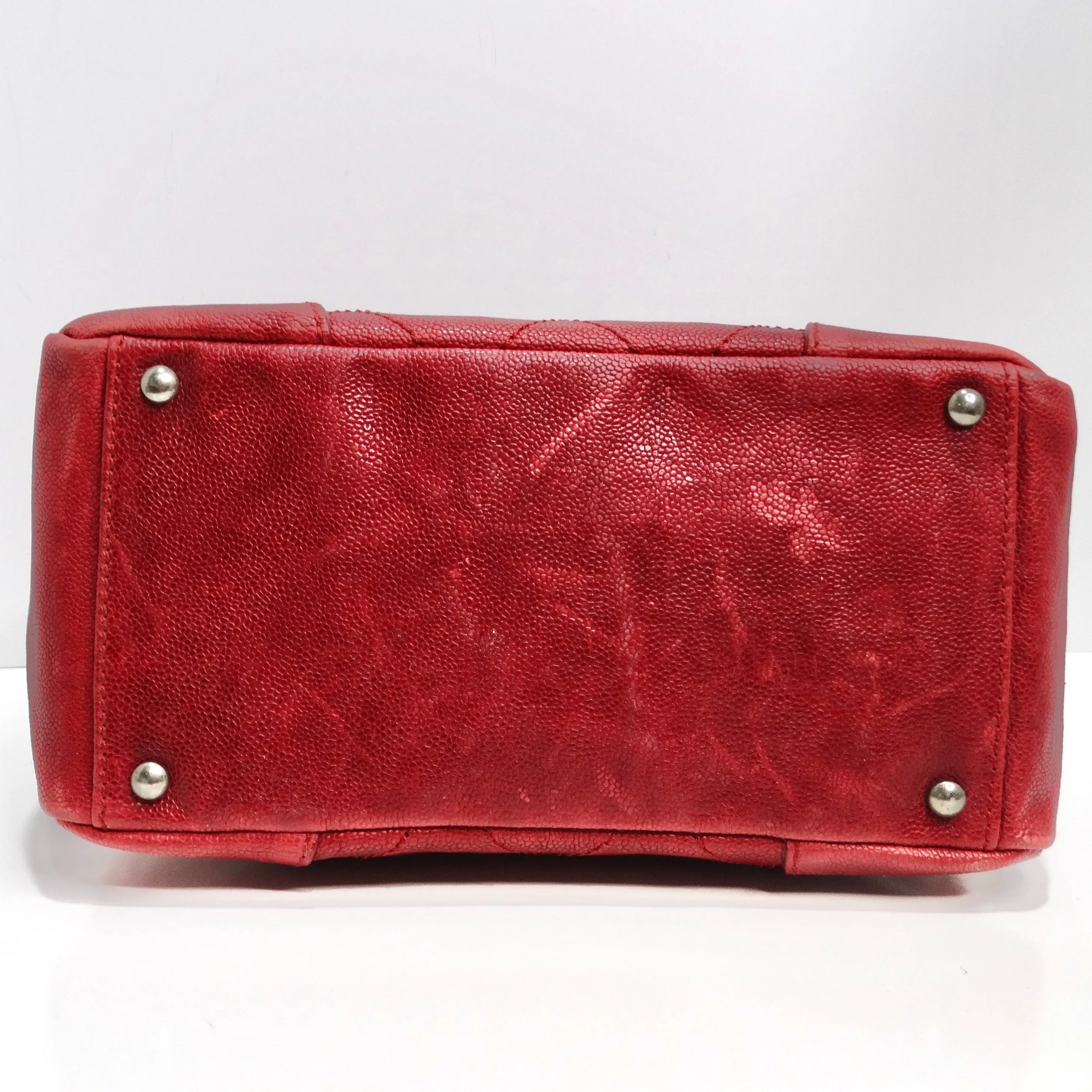 Chanel Quilted Caviar Red Leather Shoulder Bag