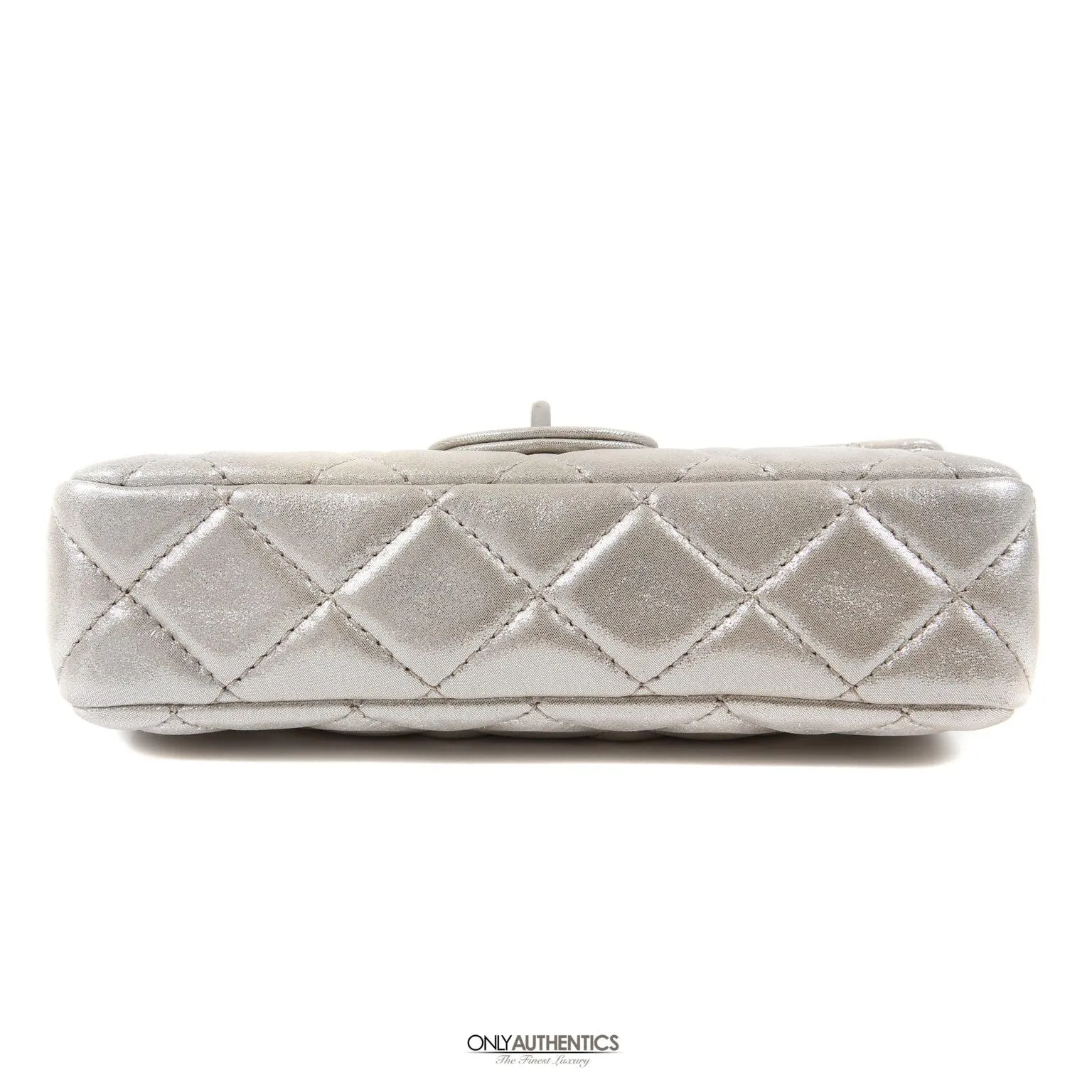 Chanel Silver Gold Leather Roll Handle Reissue Clutch