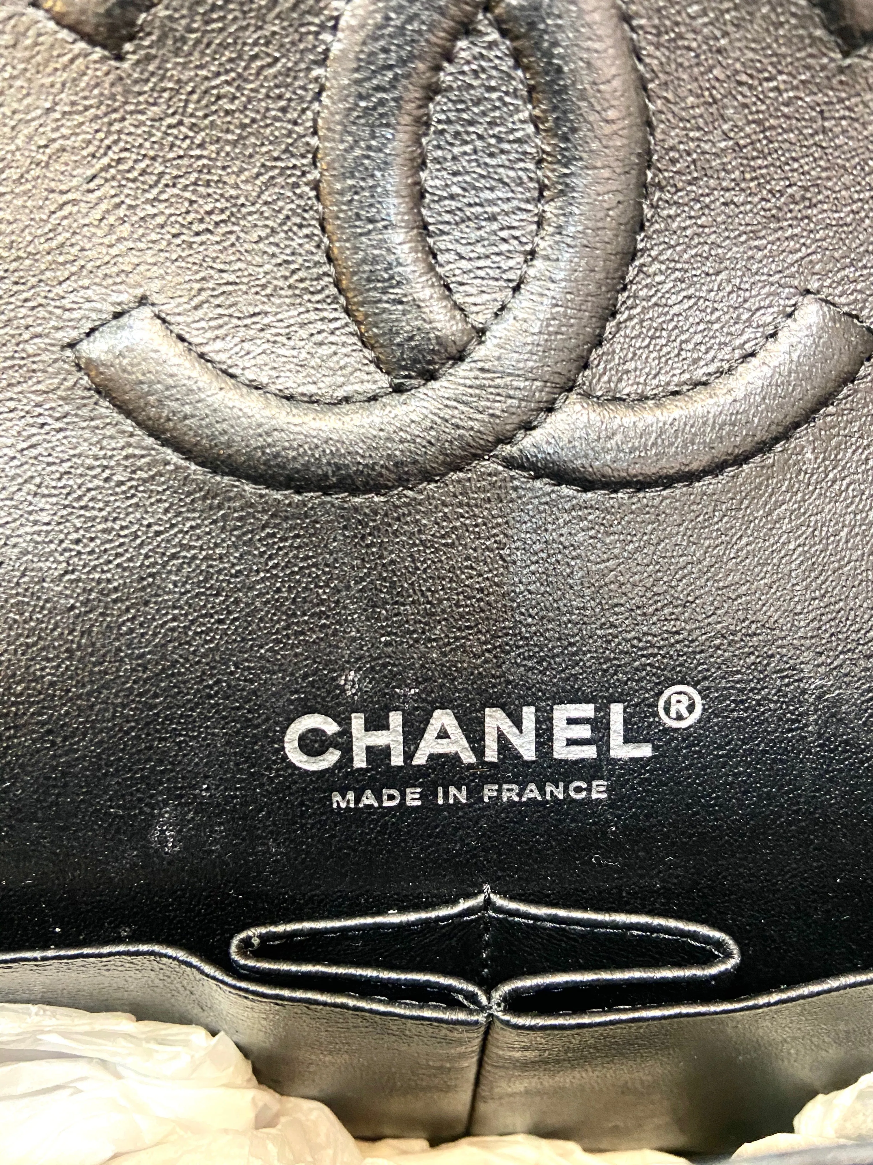 CHANEL SO BLACK QUILTED CRUMPLED CALFSKIN MEDIUM DOUBLE FLAP BAG