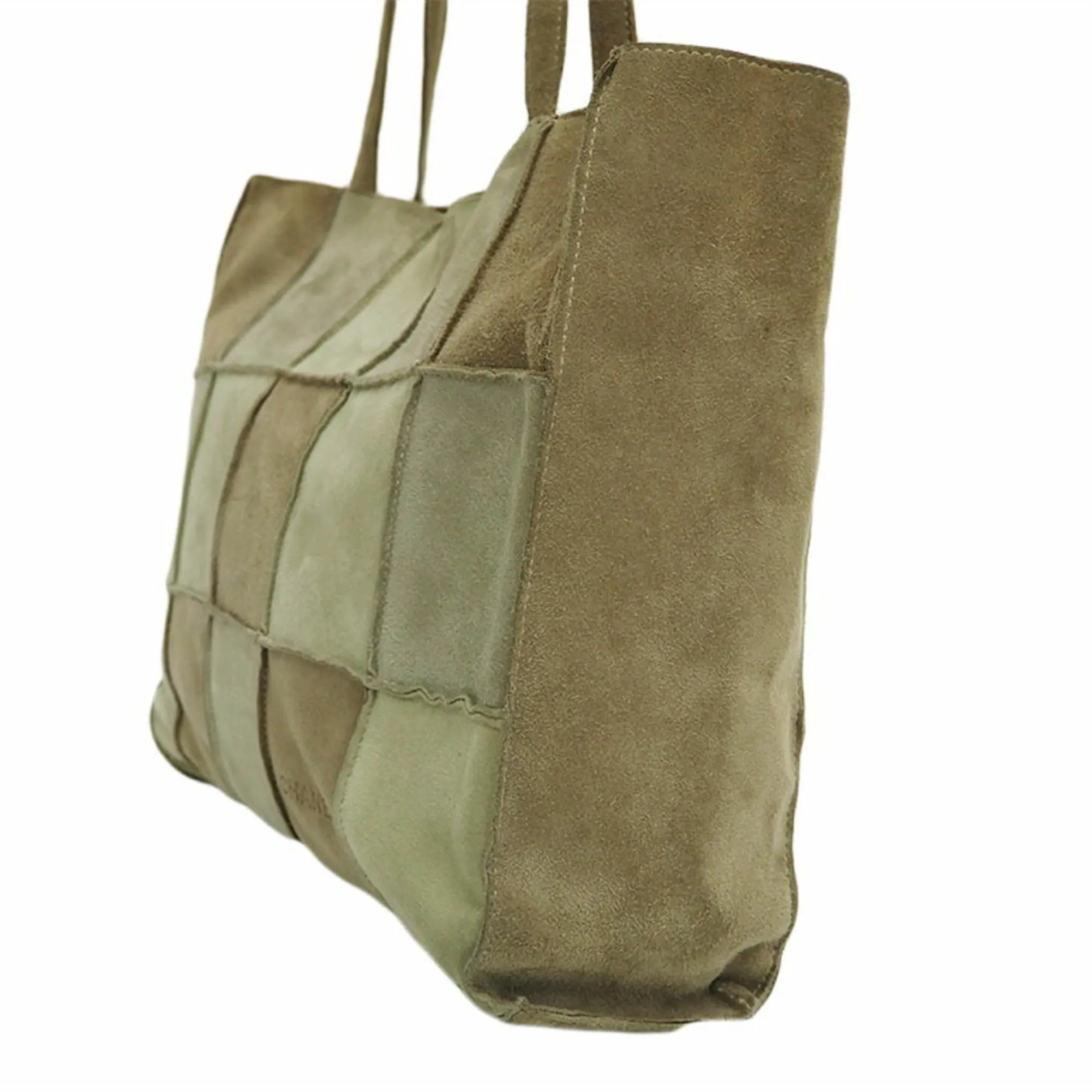 Chanel Suede Patchwork Shoulder Tote Bag Beige 6th Series Ladies