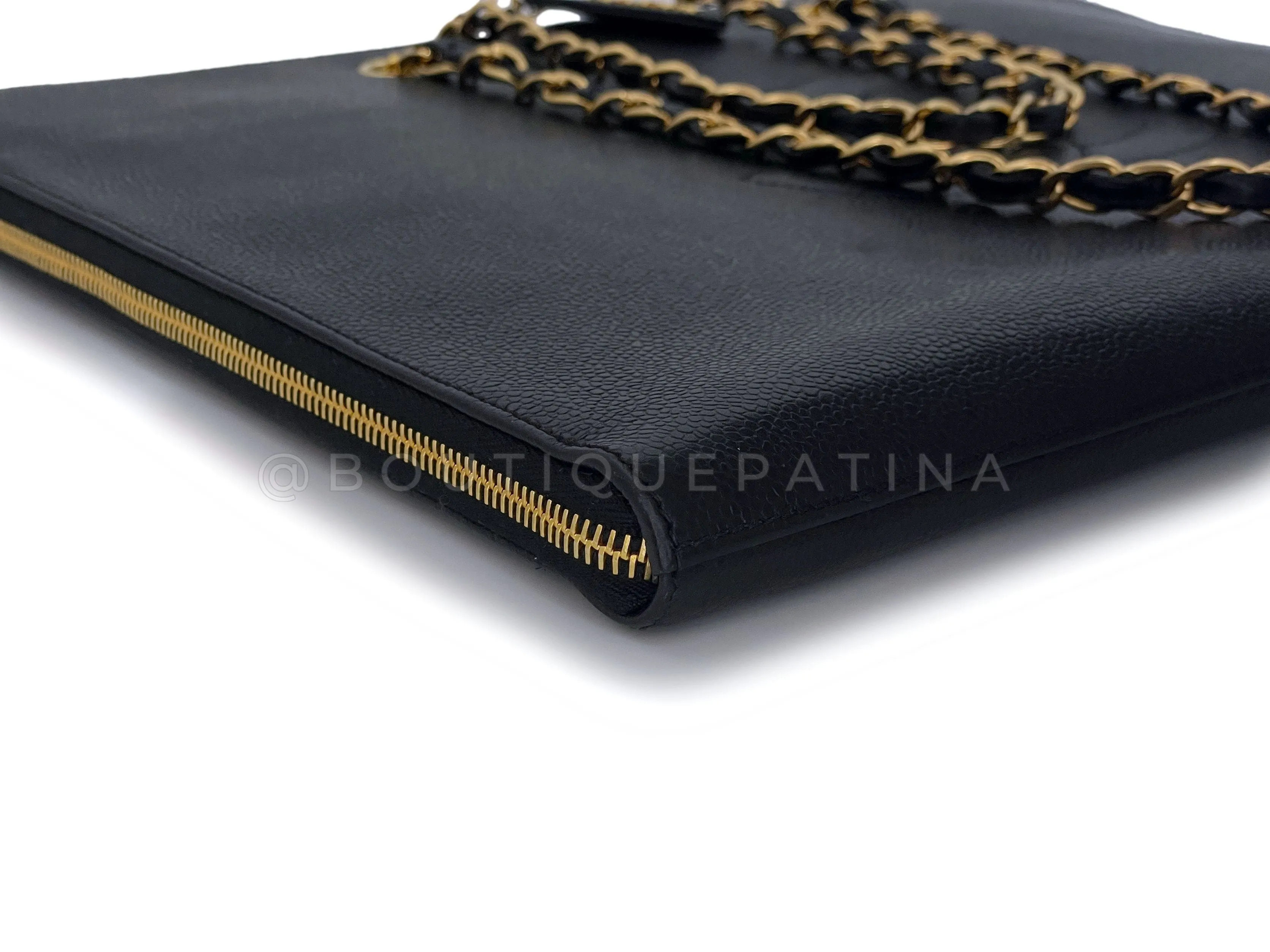 Chanel Vintage Black Caviar Portfolio Work Tote Bag 24k GHW