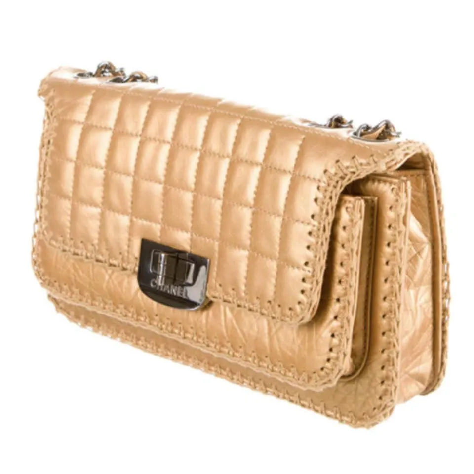 Chanel Vintage Gold Reissue Classic Small Medium Flap Bag