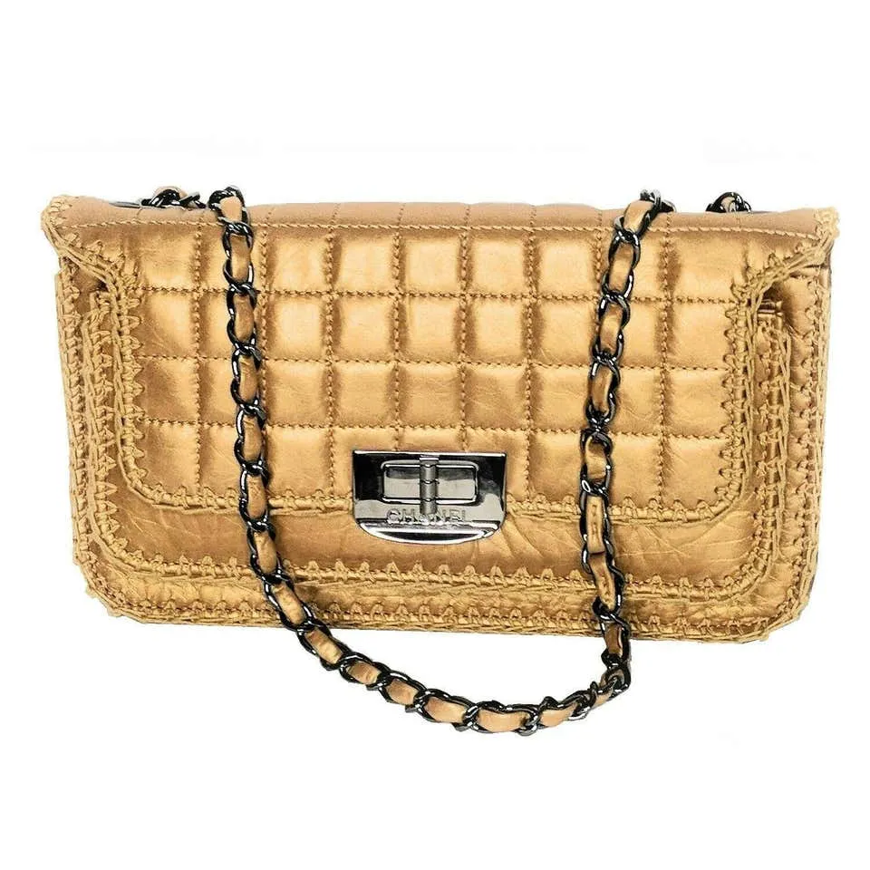 Chanel Vintage Gold Reissue Classic Small Medium Flap Bag