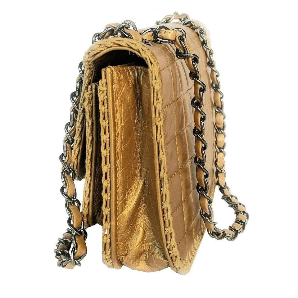 Chanel Vintage Gold Reissue Classic Small Medium Flap Bag