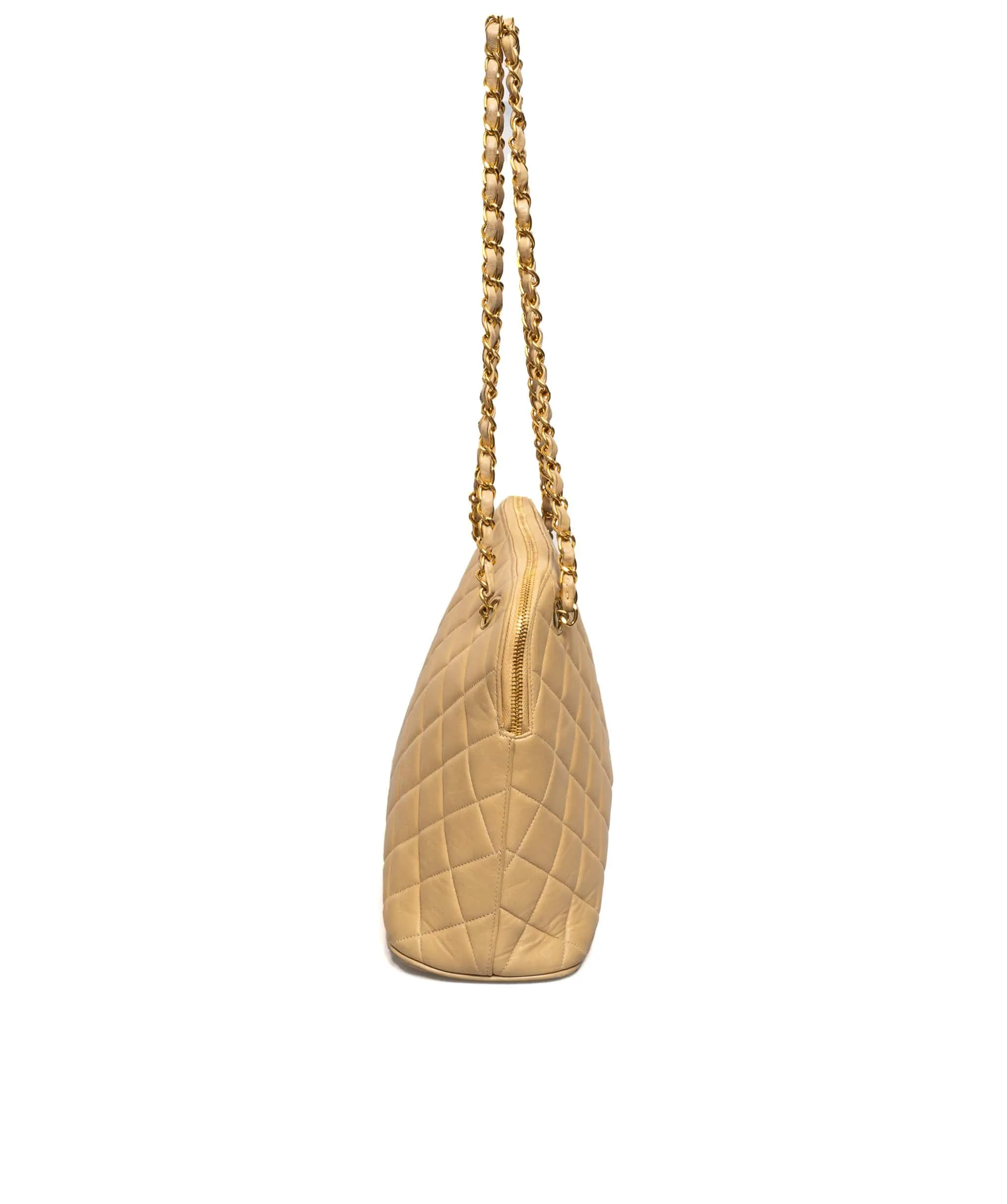 Chanel Vintage Quilted Beige Shoulder Bag - AWL1280
