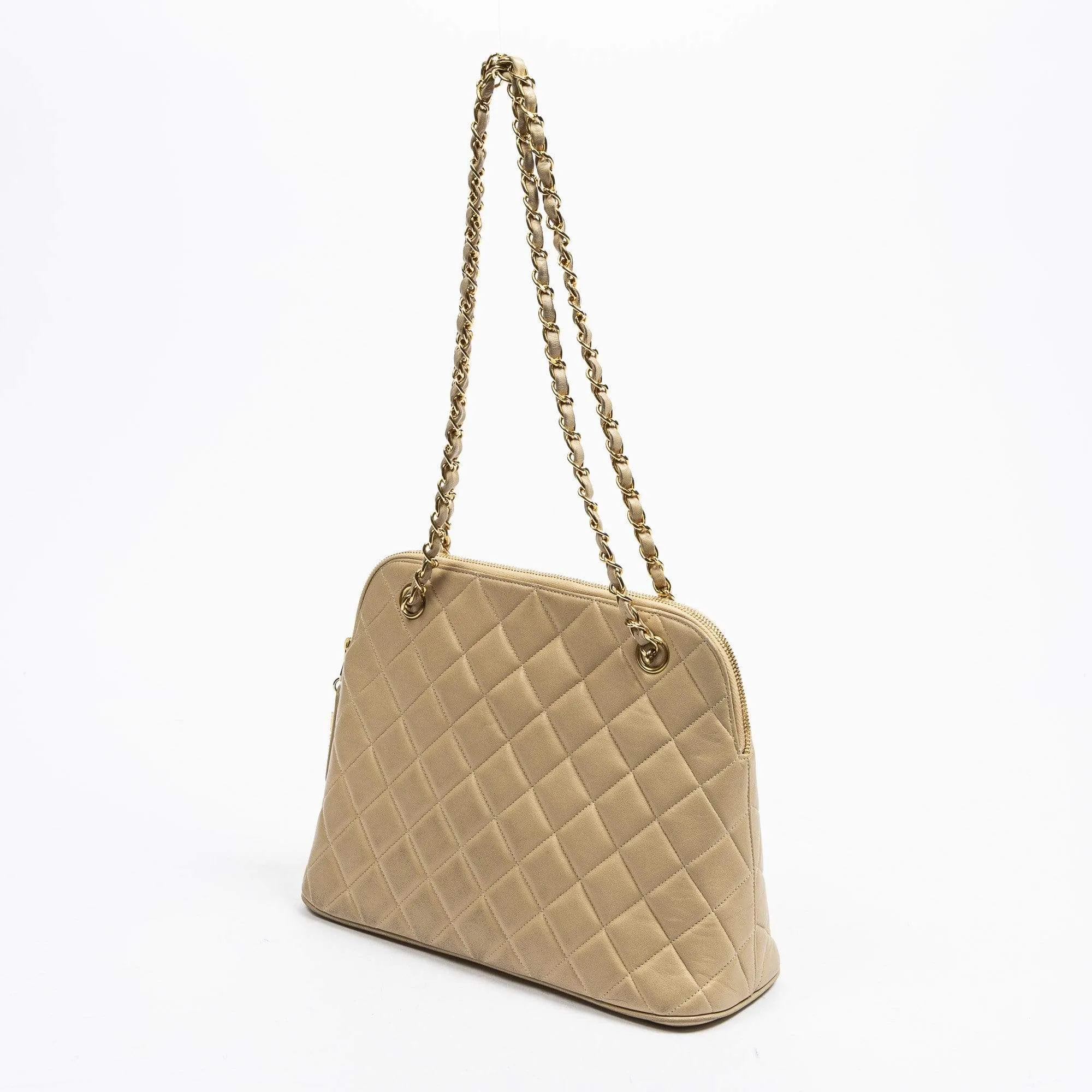 Chanel Vintage Quilted Beige Shoulder Bag - AWL1280