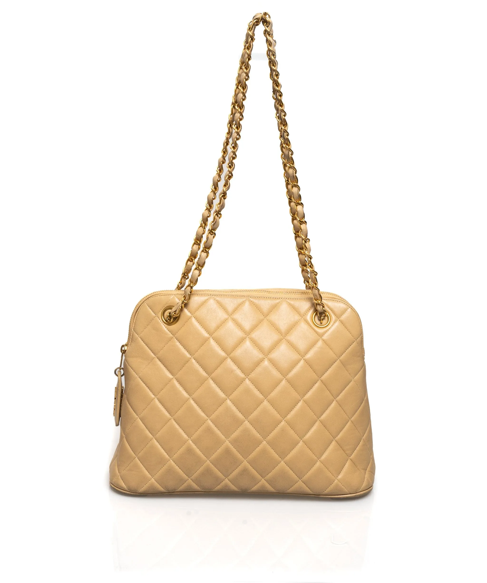 Chanel Vintage Quilted Beige Shoulder Bag - AWL1280