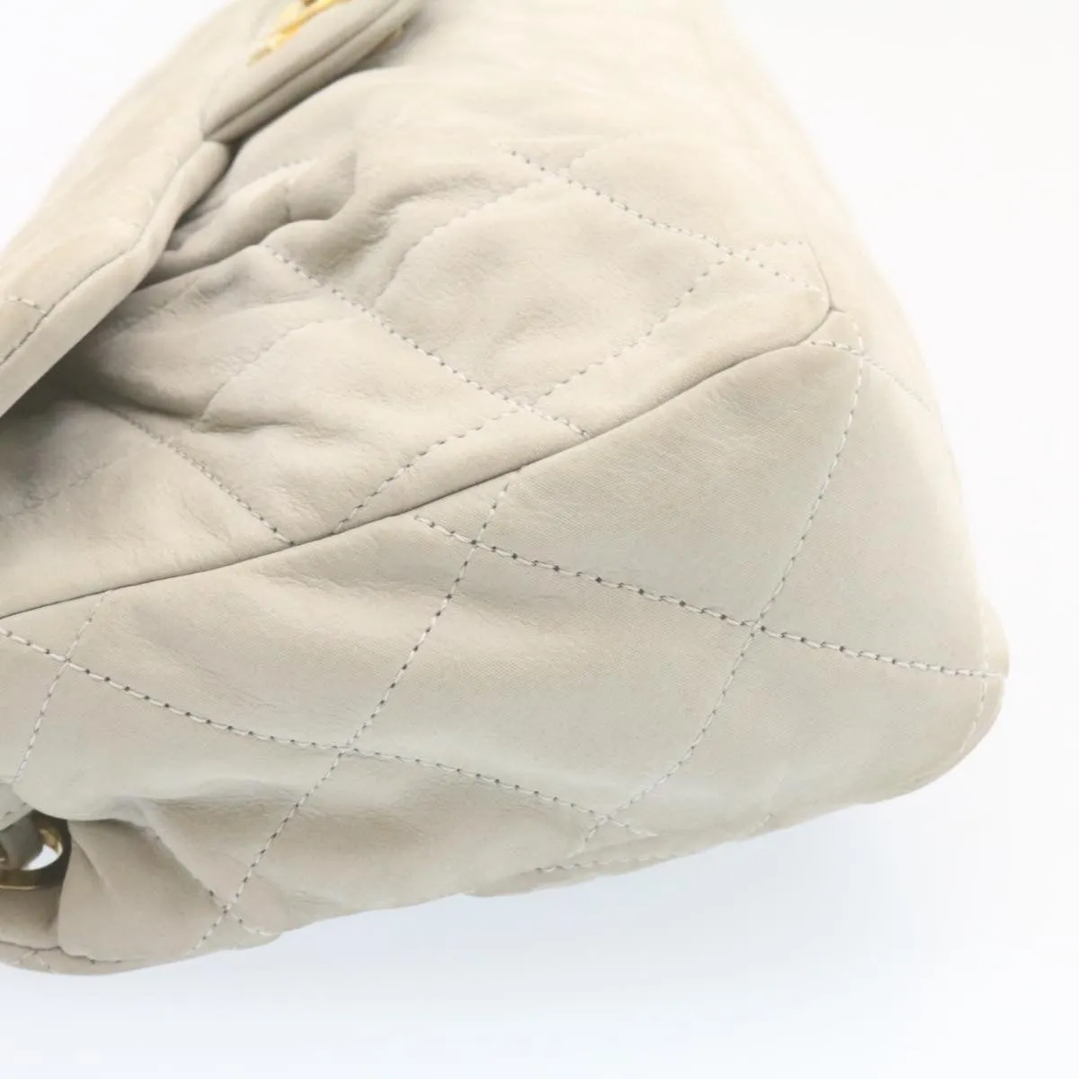 Chanel White Leather Sac  Rabat shoulder bag