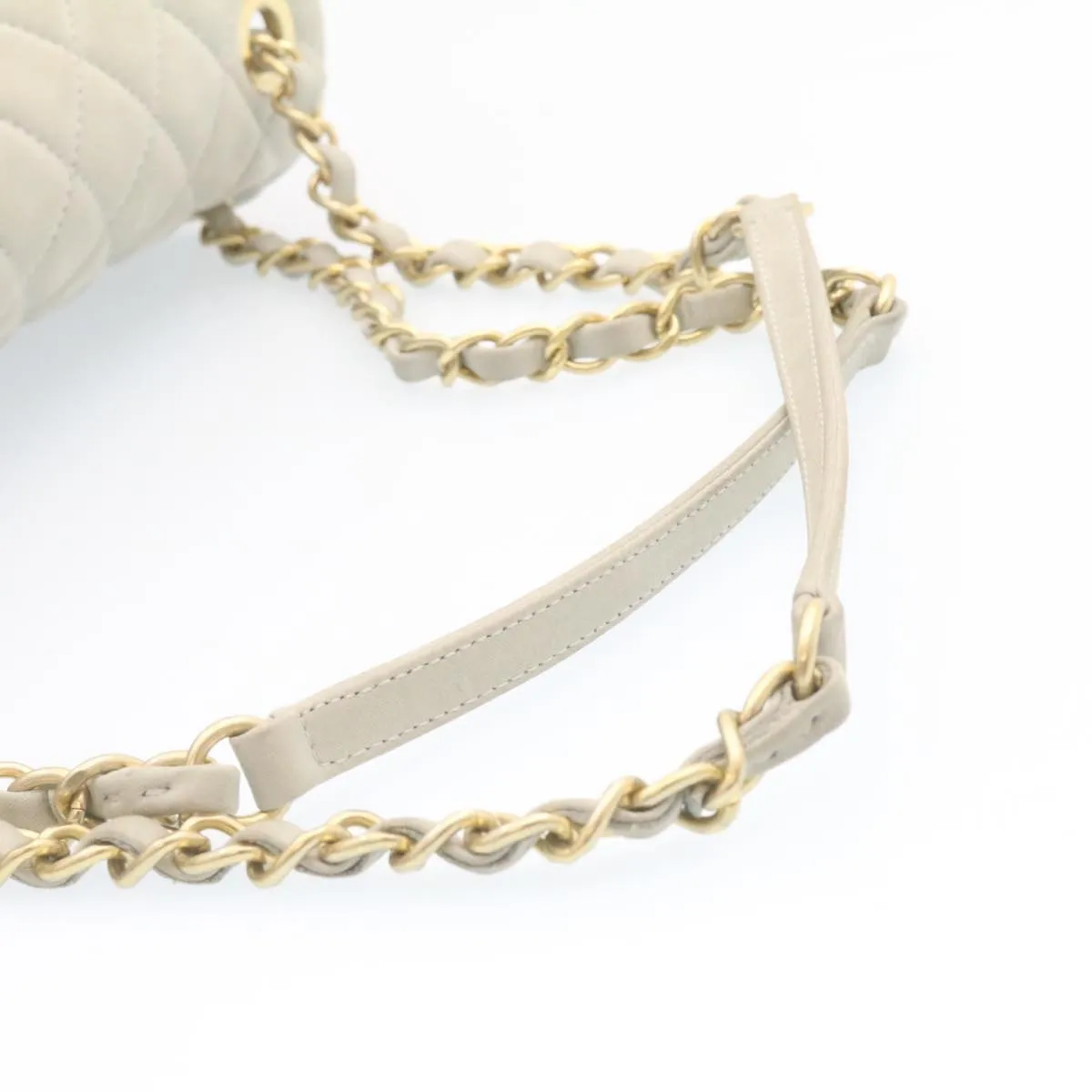 Chanel White Leather Sac  Rabat shoulder bag