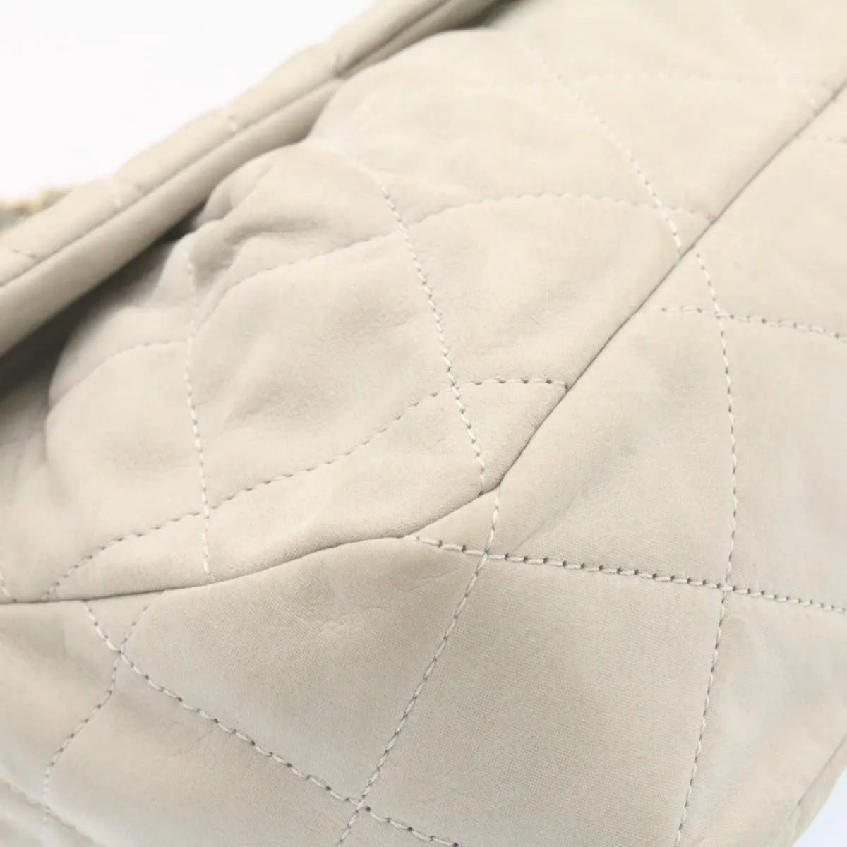 Chanel White Leather Sac  Rabat shoulder bag