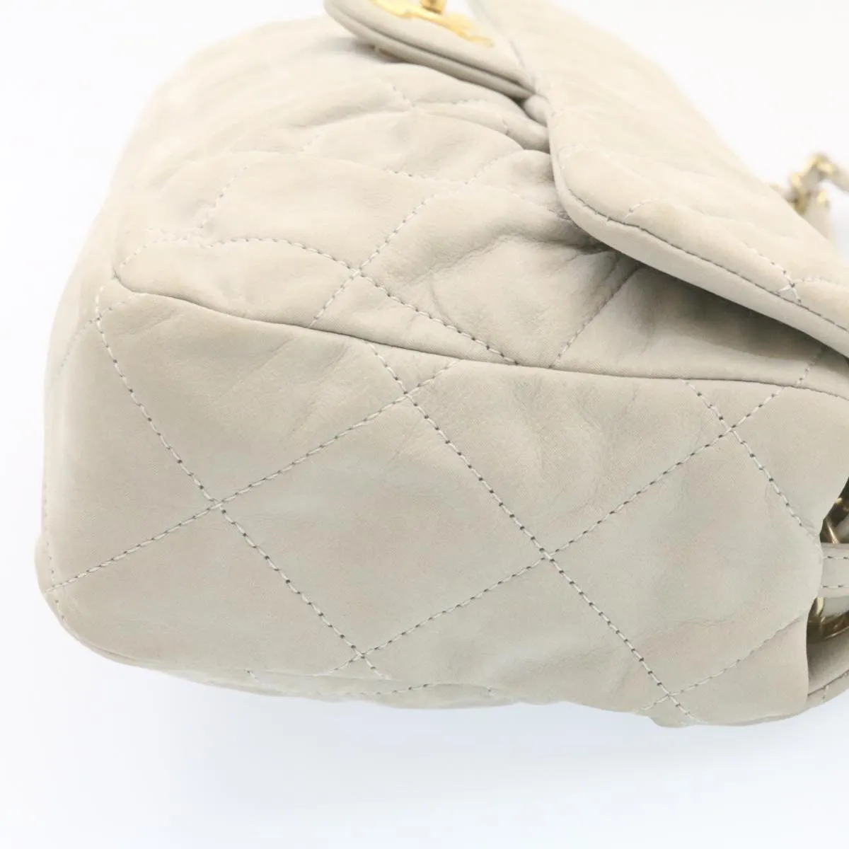 Chanel White Leather Sac  Rabat shoulder bag