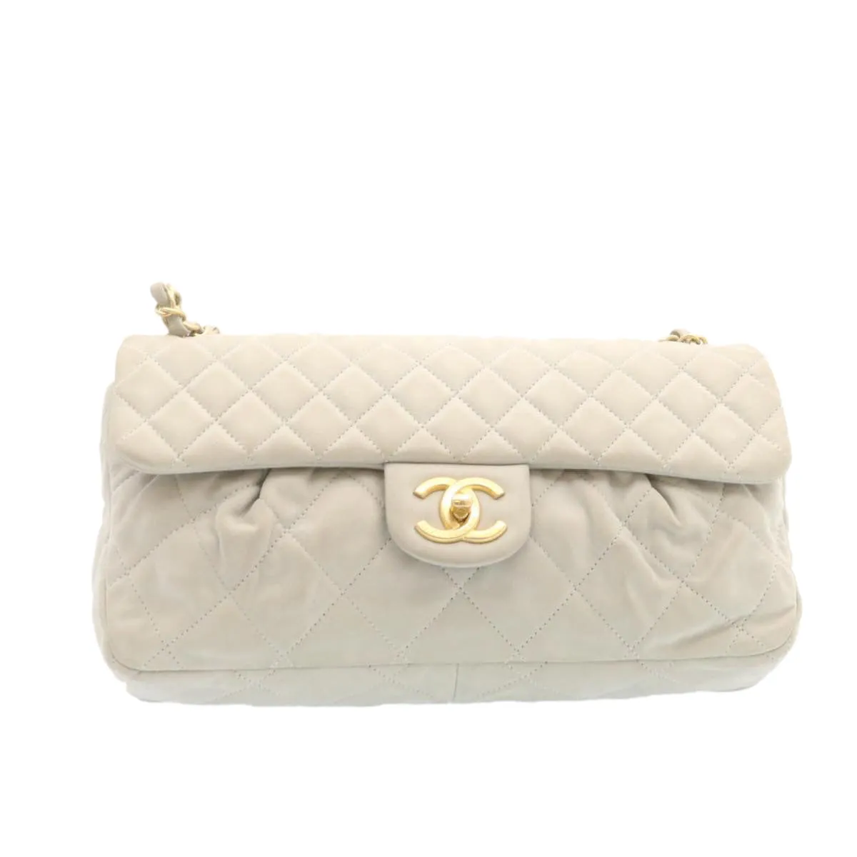 Chanel White Leather Sac  Rabat shoulder bag
