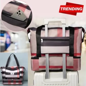 Check Type Foldable High Capacity Pocket Travel Bag | Expandable Waterproof Shoulder Bag
