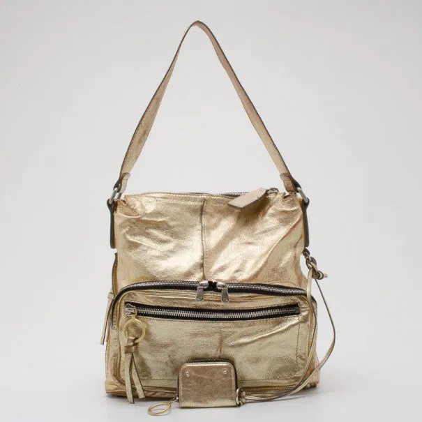 Chloe Metallic Gold Large Shoulder Bag