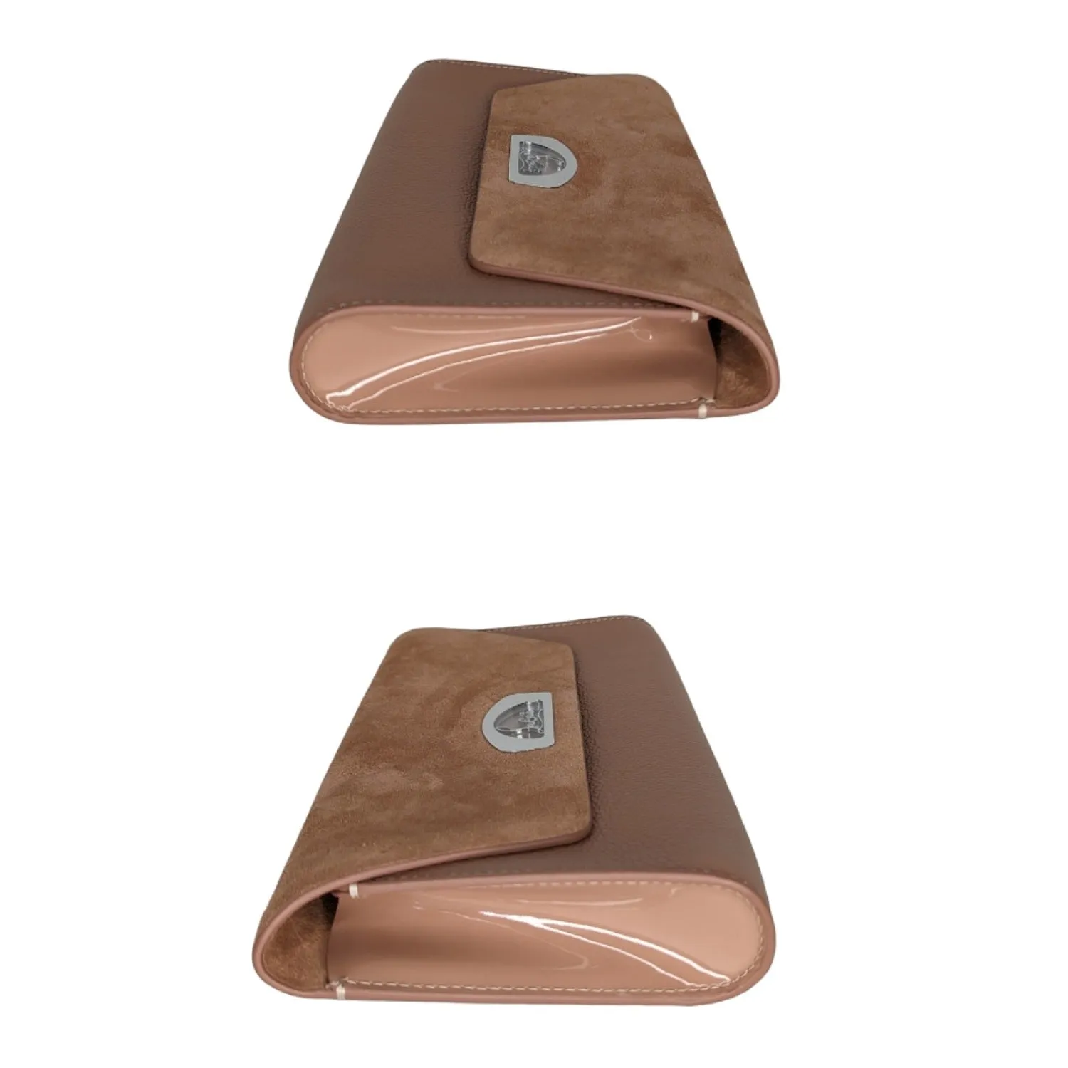 Christian Louboutin Nude Suede Vero Dodat Clutch On Chain