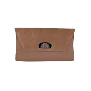 Christian Louboutin Nude Suede Vero Dodat Clutch On Chain