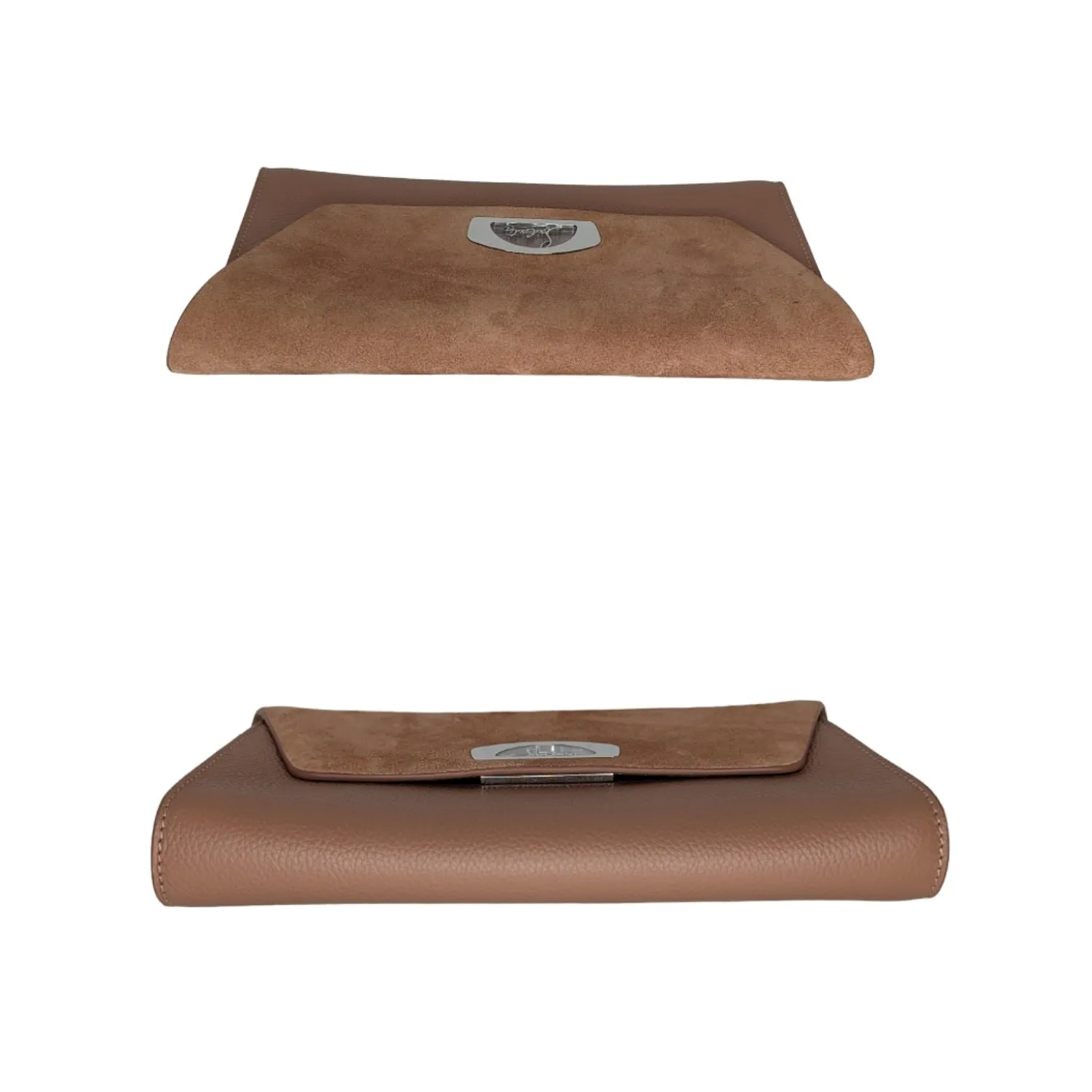Christian Louboutin Nude Suede Vero Dodat Clutch On Chain