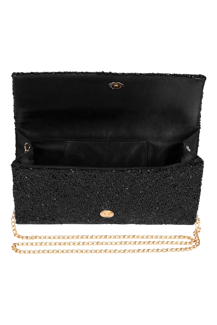Christina Greene Houston Rodeo Beaded Clutch Bag - Black