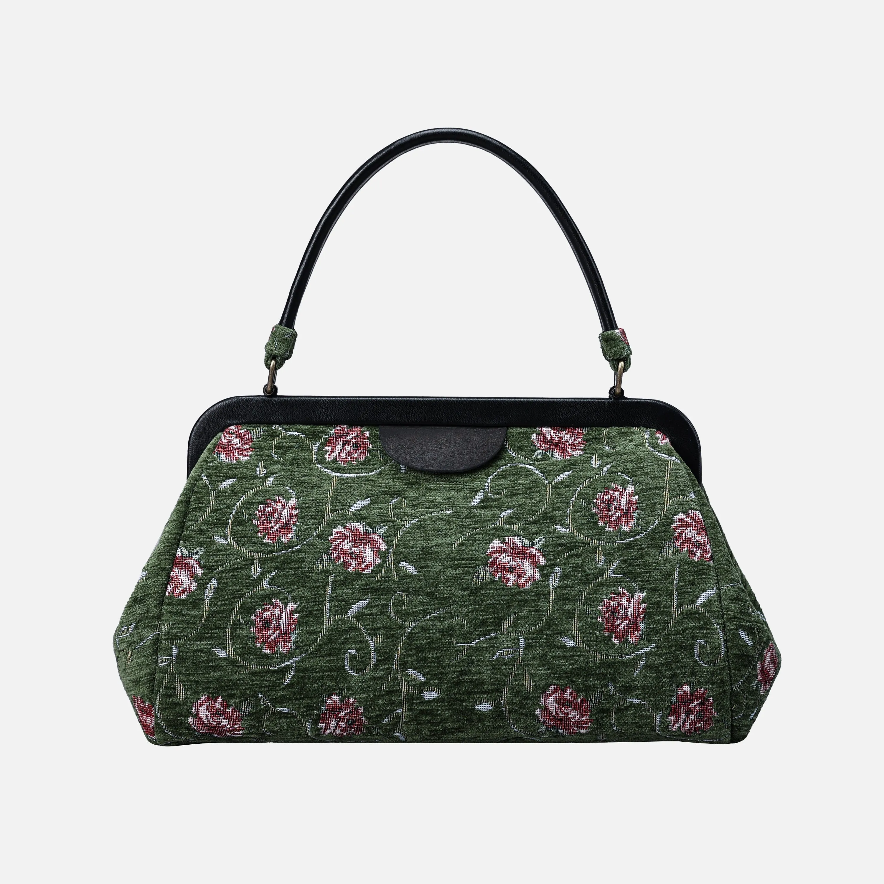 Climbing Rose Arugula Green Top Handle Purse