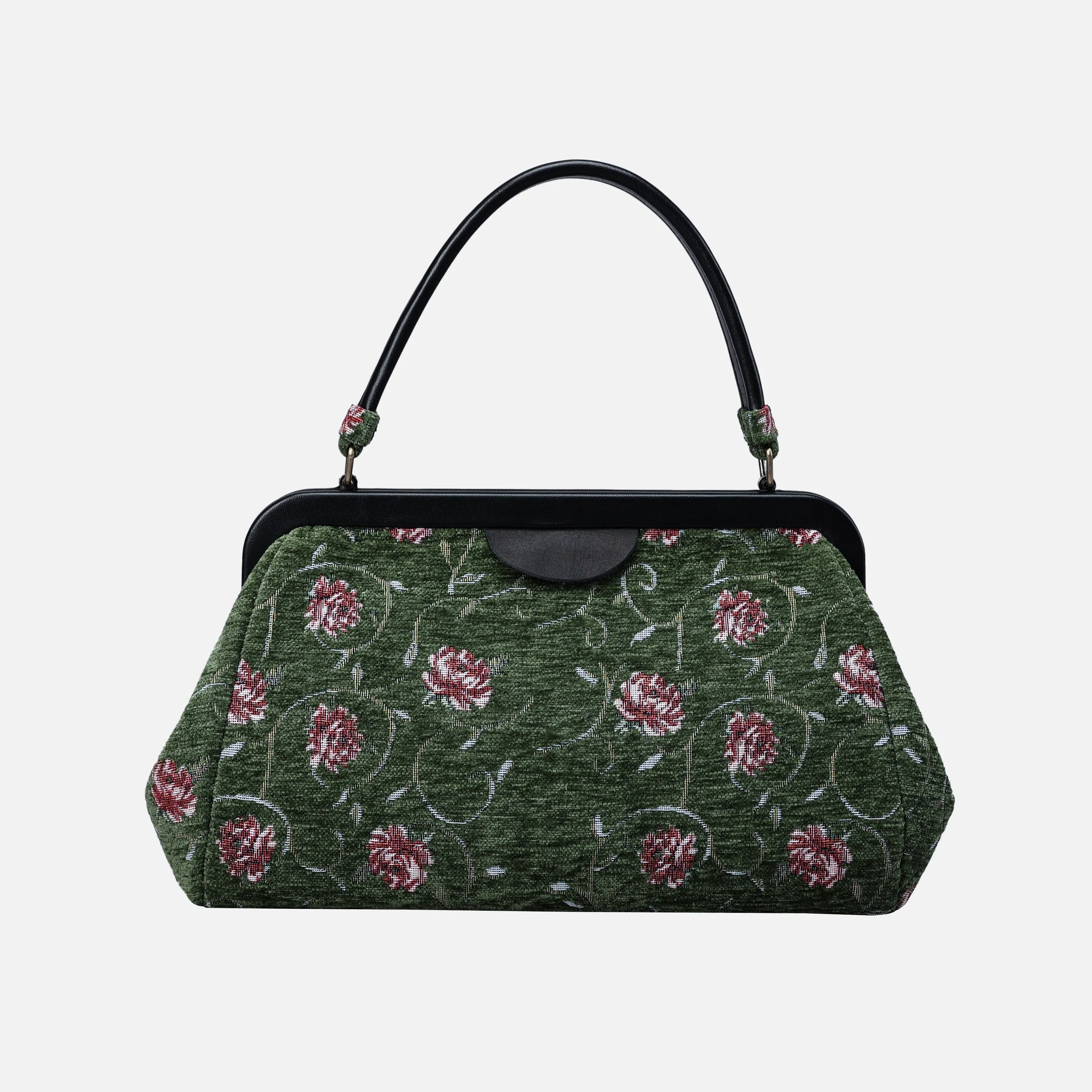 Climbing Rose Arugula Green Top Handle Purse