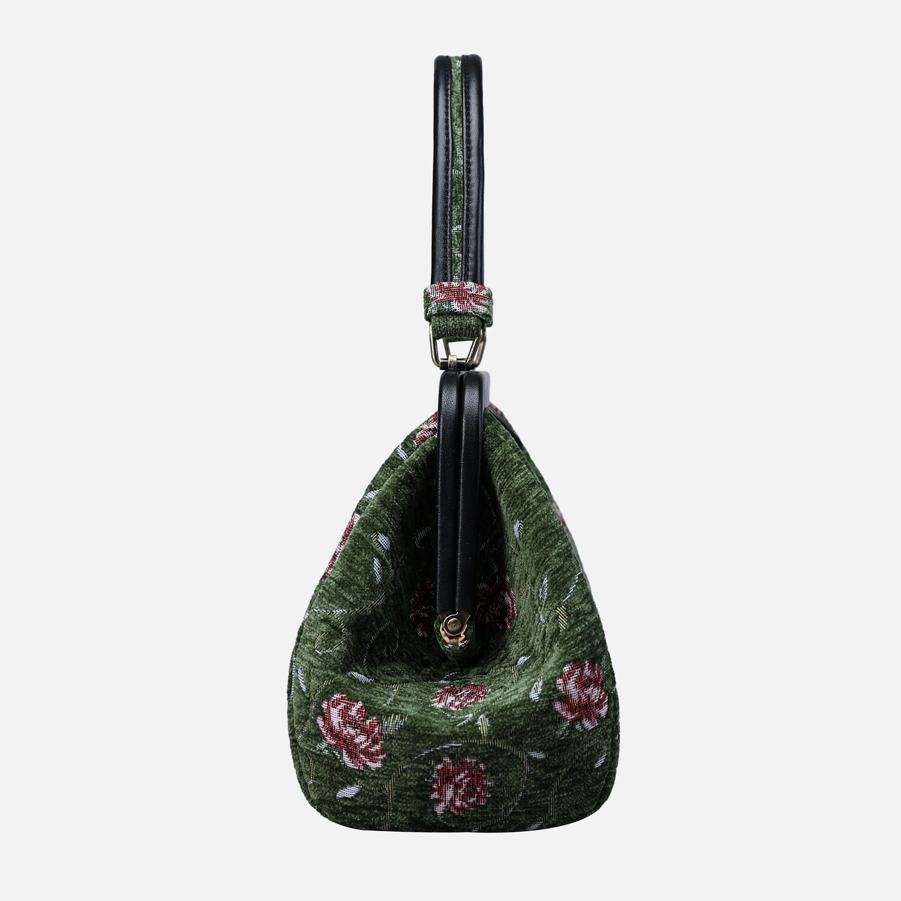 Climbing Rose Arugula Green Top Handle Purse