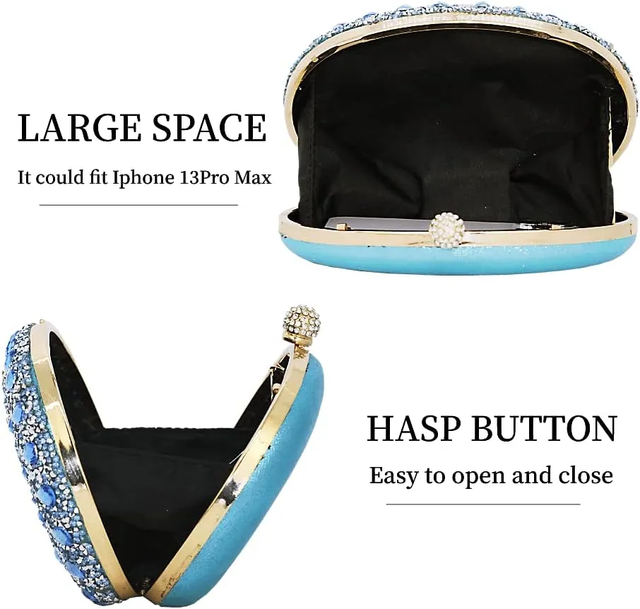 Clutch Purses for Women Evening Bag Nude Purse Luxury Handbag Bride Wallet Glitter Multicolor Rhinestone Bags