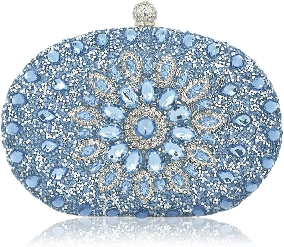 Clutch Purses for Women Evening Bag Nude Purse Luxury Handbag Bride Wallet Glitter Multicolor Rhinestone Bags