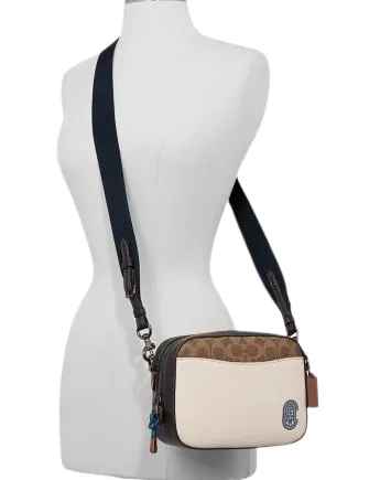 Coach Camera Bag In Signature Leather With Patch