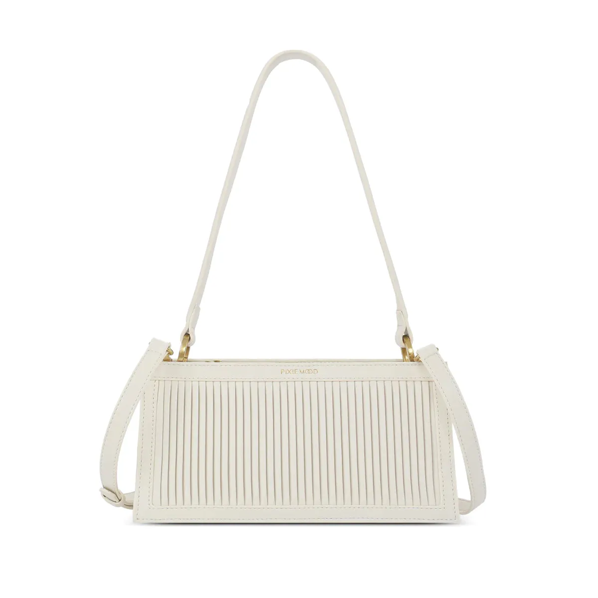 Coconut Cream Pleated Abigail Clutch