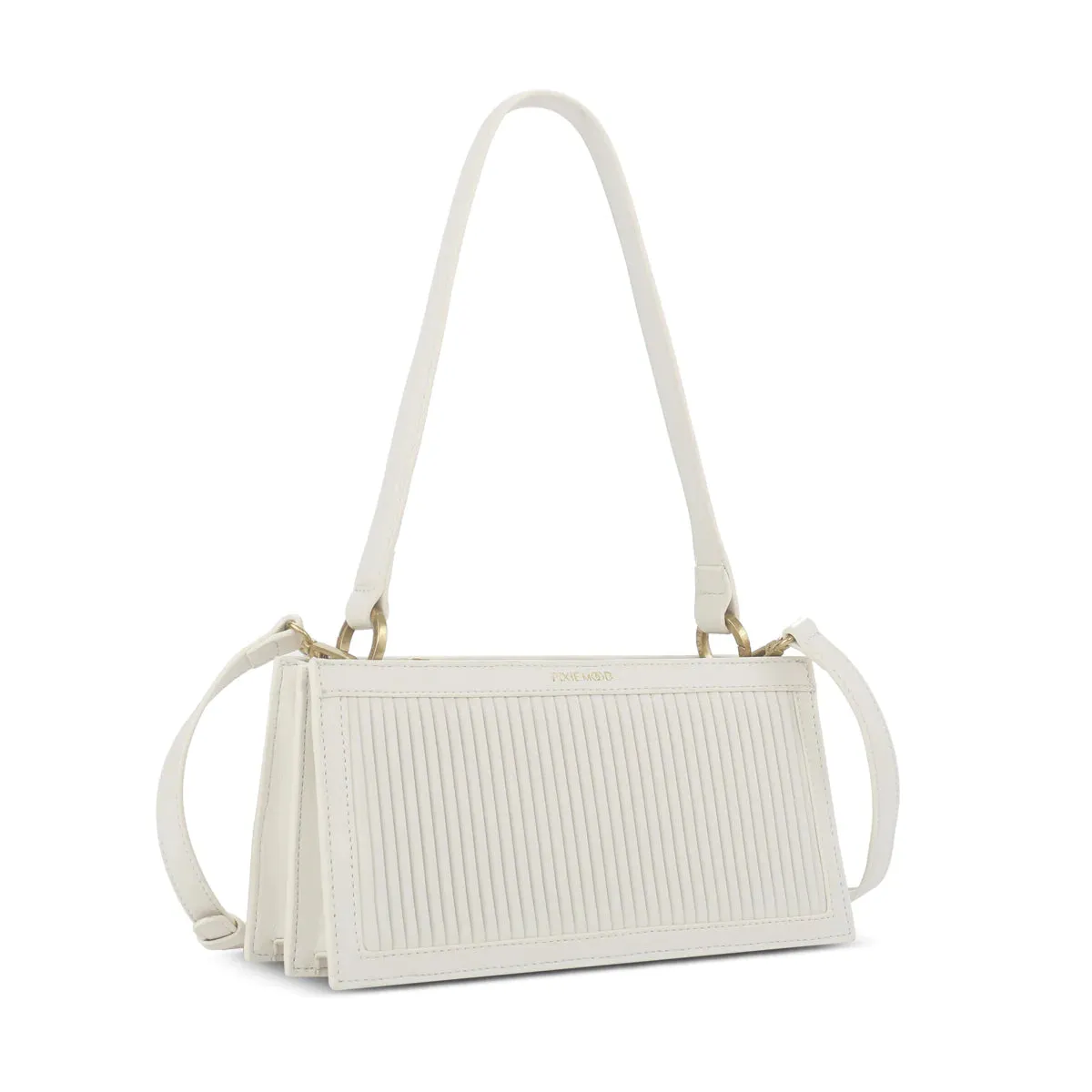 Coconut Cream Pleated Abigail Clutch