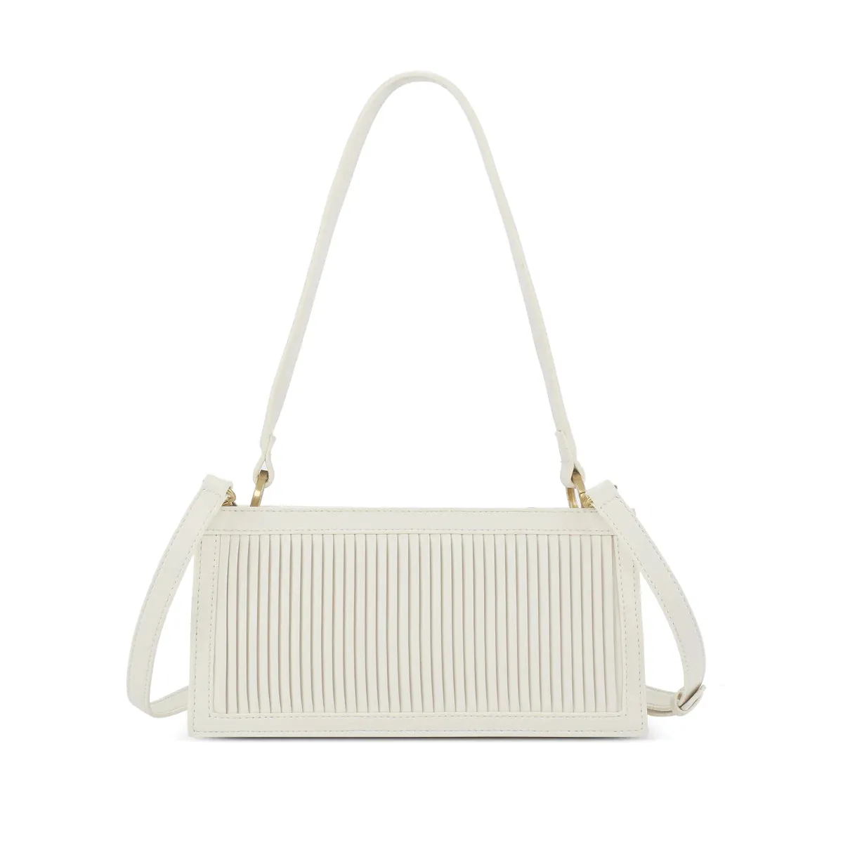 Coconut Cream Pleated Abigail Clutch