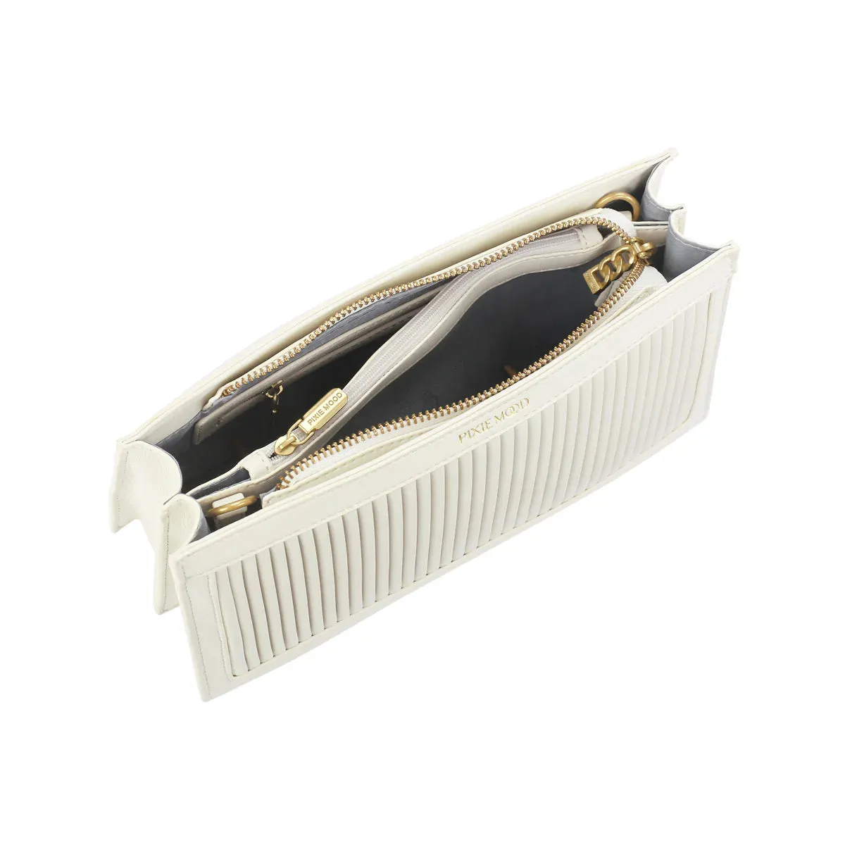 Coconut Cream Pleated Abigail Clutch