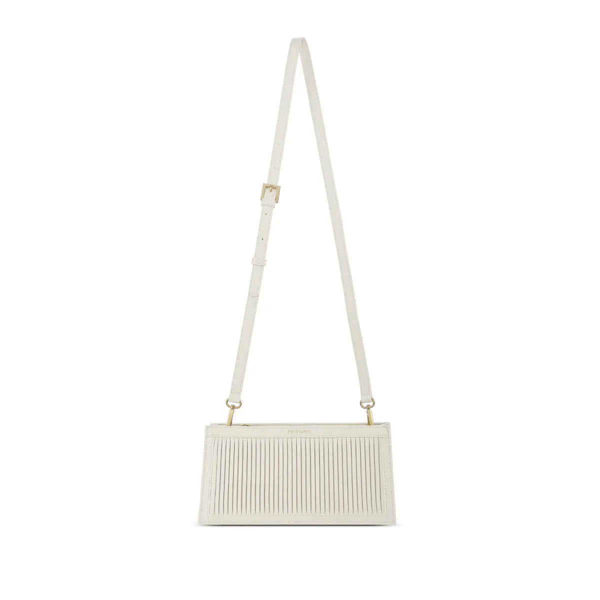 Coconut Cream Pleated Abigail Clutch