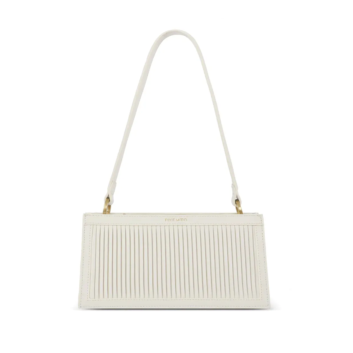 Coconut Cream Pleated Abigail Clutch