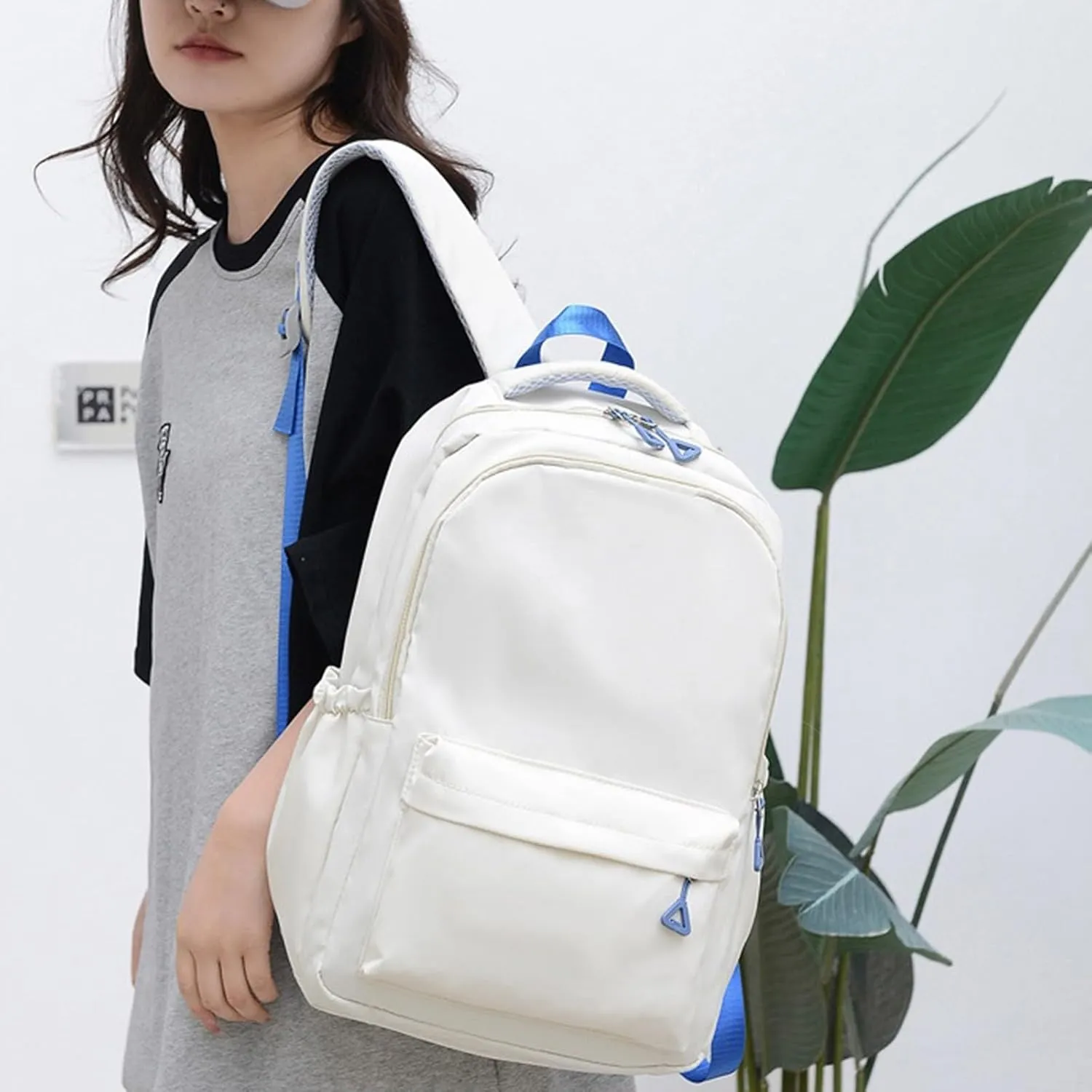 College Backpacks for Women Waterproof Stylish Daypack Purses Shoulder Bags Outdoor Travel Slim Laptop Backpack(E)