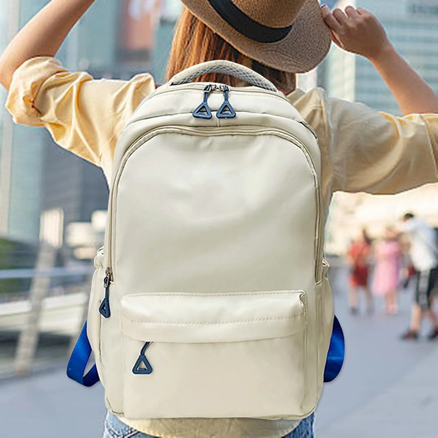 College Backpacks for Women Waterproof Stylish Daypack Purses Shoulder Bags Outdoor Travel Slim Laptop Backpack(E)