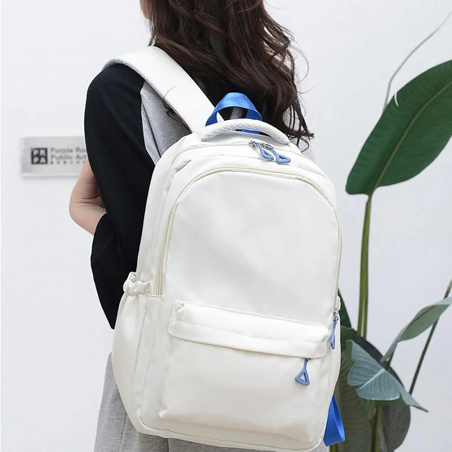 College Backpacks for Women Waterproof Stylish Daypack Purses Shoulder Bags Outdoor Travel Slim Laptop Backpack(E)