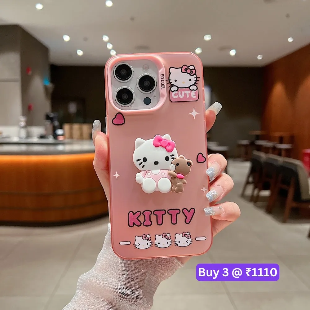 Colorful Printed and 3D Embossed Cartoon Phone Case - Oppo F23