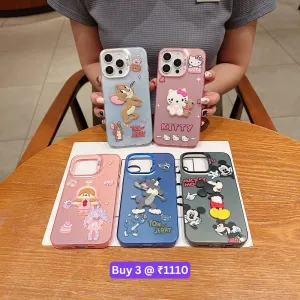 Colorful Printed and 3D Embossed Cartoon Phone Case - Oppo F23