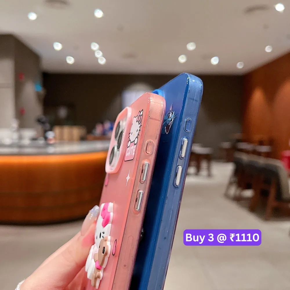Colorful Printed and 3D Embossed Cartoon Phone Case - Oppo F23