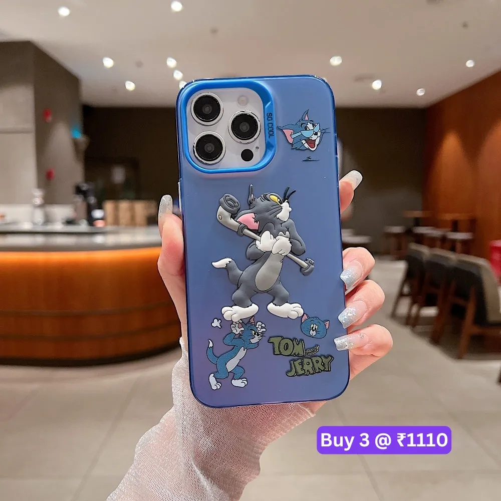 Colorful Printed and 3D Embossed Cartoon Phone Case - Oppo F23