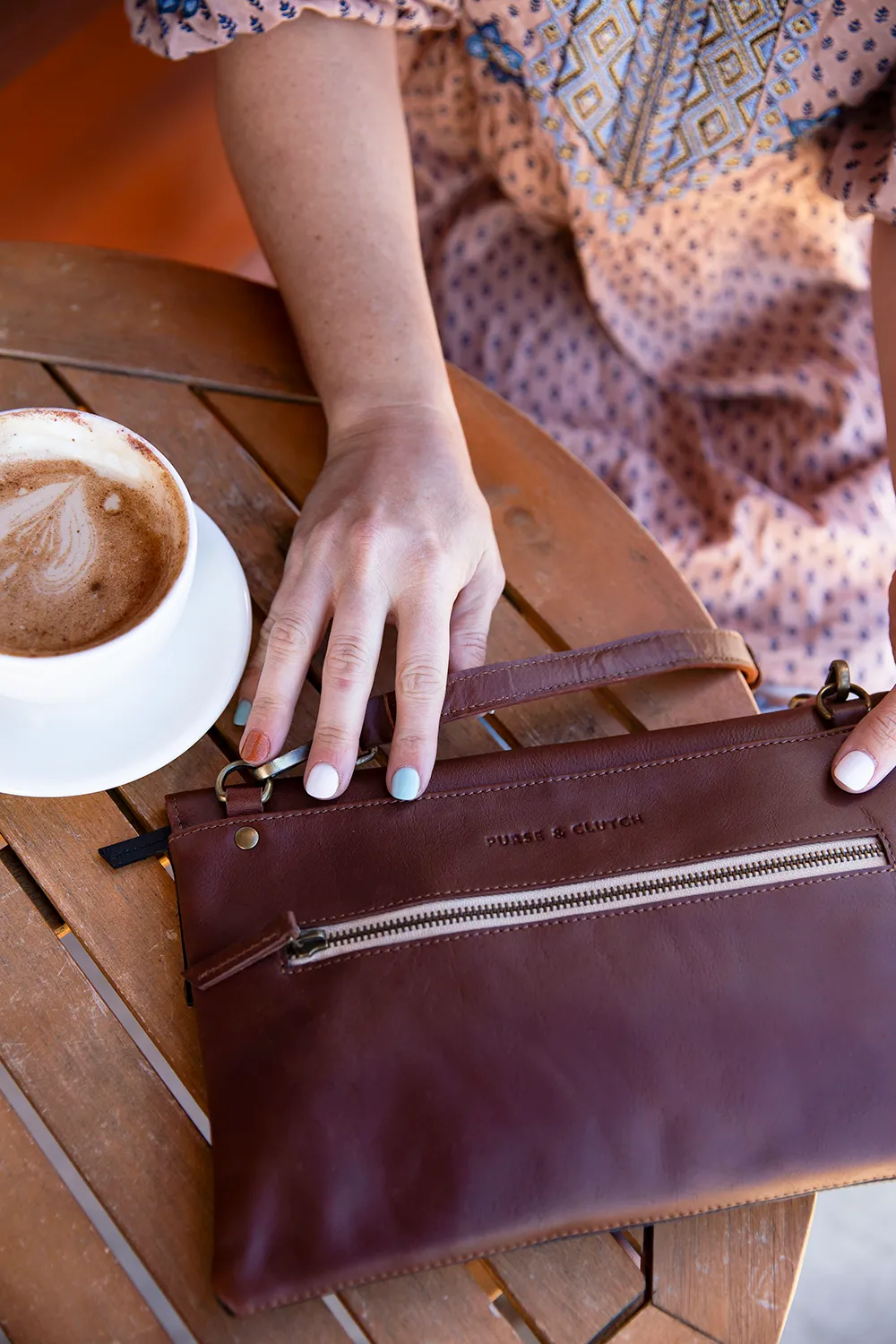 Convertible Leather Crossbody & Clutch - Black & Brown