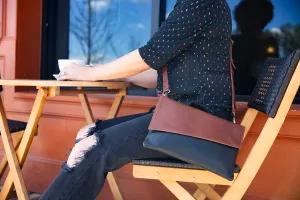 Convertible Leather Crossbody & Clutch - Black & Brown