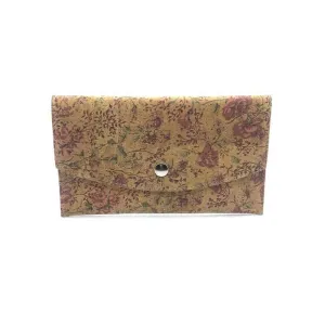Cork Passport and Document Holder Floral Rose