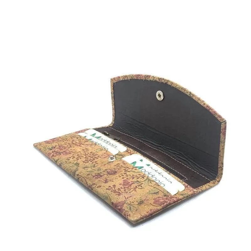 Cork Passport and Document Holder Floral Rose