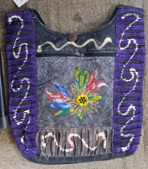 Cotton Patchwork Funky Flower Embroidery Bag